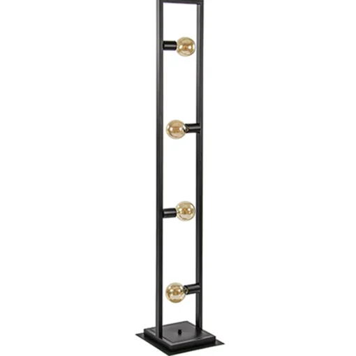 Straluma Zwarte metalen vloerlamp open frame> Woonkamerlampen|Slaapkamerlampen