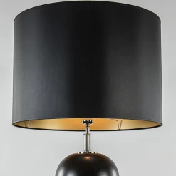 Straluma Zwarte vloerlamp bollen met zwarte ronde kap></noscript> Vloerlampen|Schemerlampen