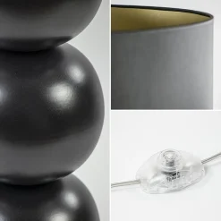 Straluma Zwarte vloerlamp bollen met zwarte ronde kap></noscript> Vloerlampen|Schemerlampen
