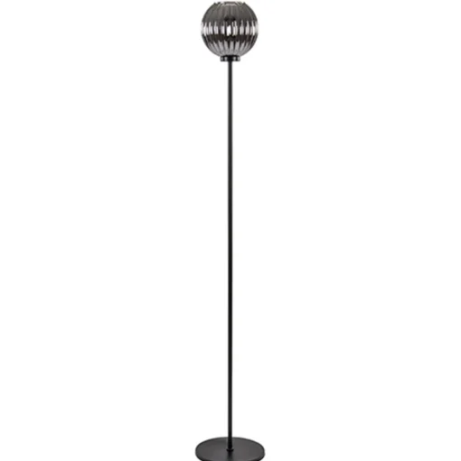 Straluma Zwarte vloerlamp met smoke glazen kap> Slaapkamerlampen|Halverlichting