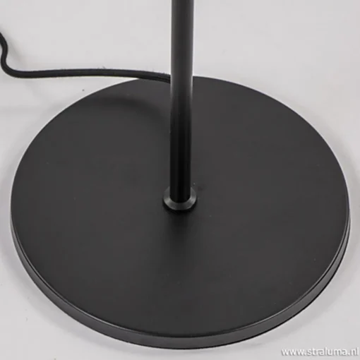 Straluma Zwarte vloerlamp met smoke glazen kap> Slaapkamerlampen|Halverlichting