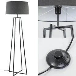 Straluma Zwarte vloerlamp modern frame excl. kap></noscript> Lampenvoeten|Schemerlampen