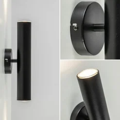 Straluma Zwarte wandlamp up+down cilinder GU10></noscript> Wandlampen|Scandinavische Verlichting